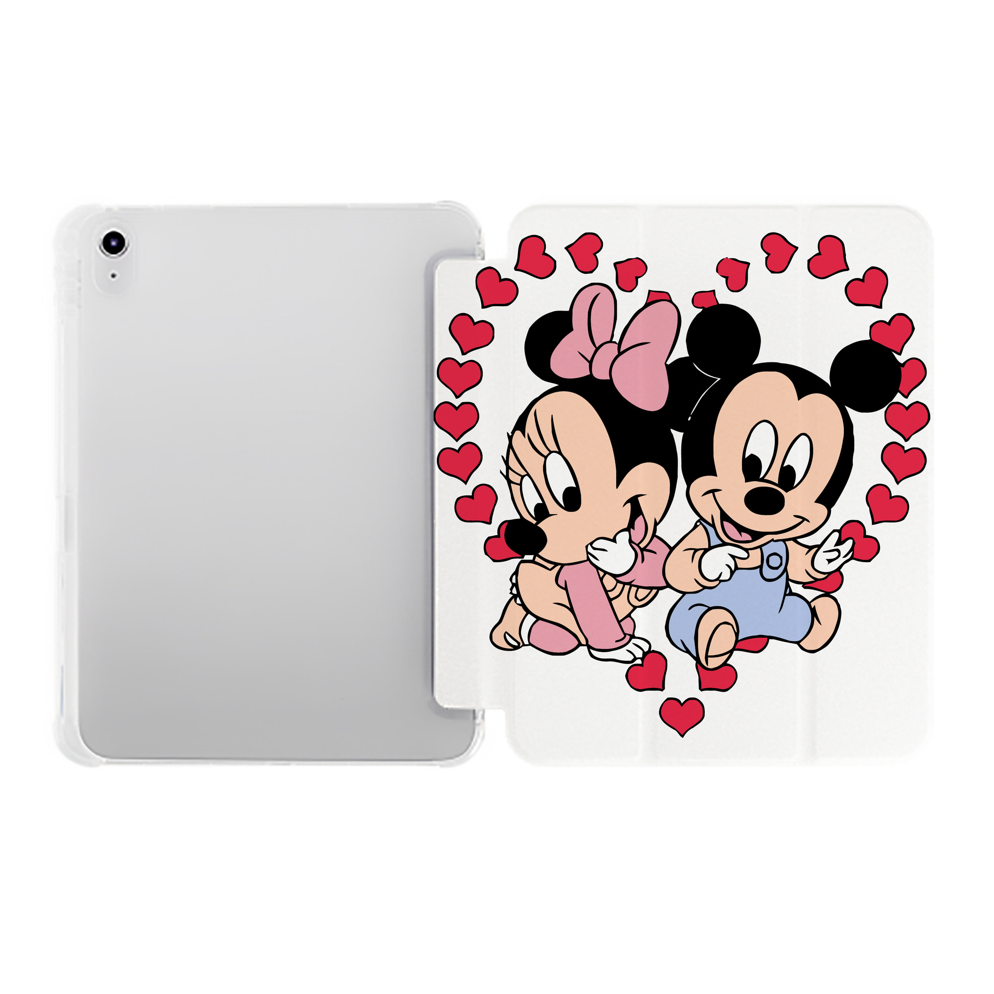 （画像用） ミッキーマウス Mickey Mouse IPad ケース ペン収納付き 三つ折りスタンド PUレザー×シリコン 対応機種9.5/10.5/10.9インチ